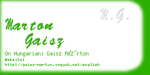 marton gaisz business card